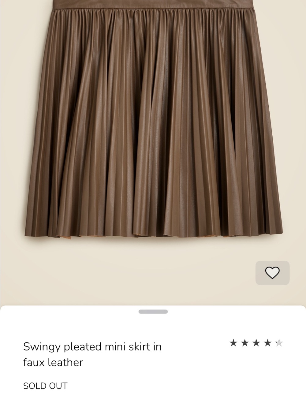 J. Crew Faux Leather Pleated Mini Skirt in Brown